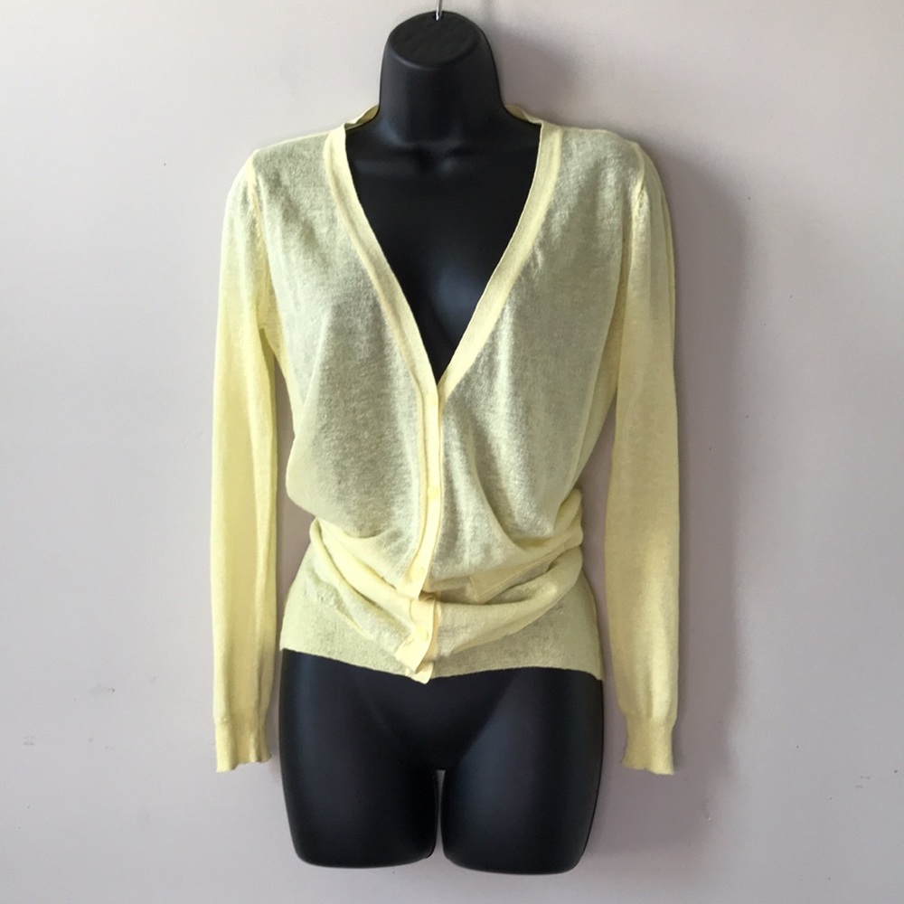 Yellow Luxury Cardigan Sweater